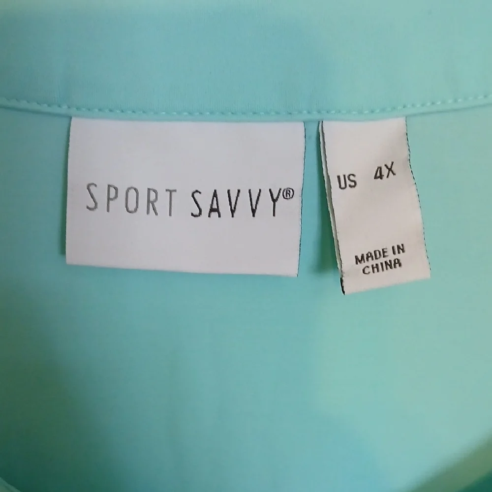 Elegant Light Blue Zip Up Shirt - Picture 2 of 4
